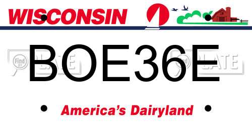 BOE36E Wisconsin License Plate