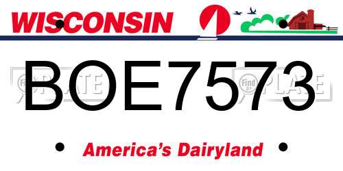 BOE7573 Wisconsin License Plate