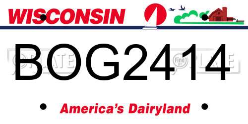 BOG2414 Wisconsin License Plate