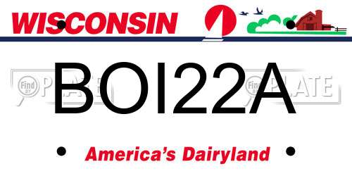 BOI22A Wisconsin License Plate