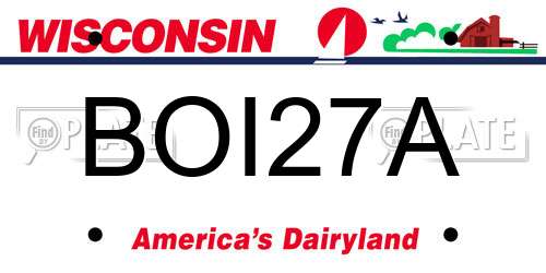 BOI27A Wisconsin License Plate