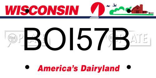 BOI57B Wisconsin License Plate