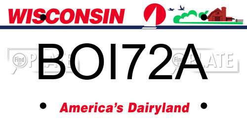 BOI72A Wisconsin License Plate