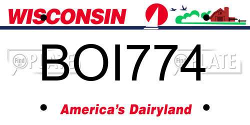 BOI774 Wisconsin License Plate