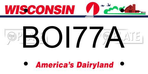 BOI77A Wisconsin License Plate