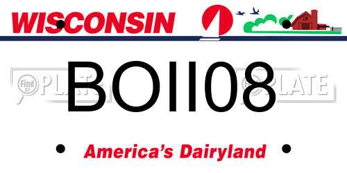 BOII08 Wisconsin License Plate