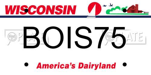 BOIS75 Wisconsin License Plate