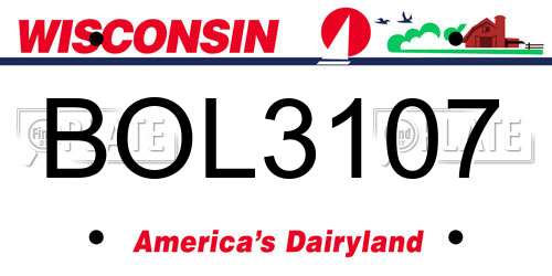 BOL3107 Wisconsin License Plate