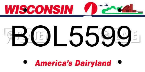 BOL5599 Wisconsin License Plate
