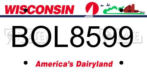 BOL8599 Wisconsin License Plate