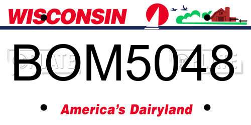 BOM5048 Wisconsin License Plate