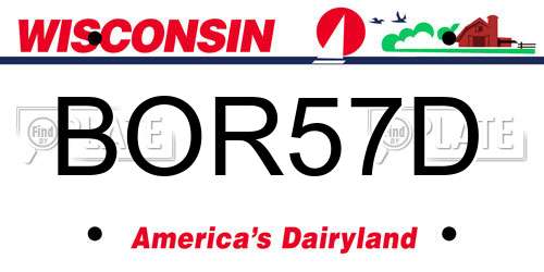 BOR57D Wisconsin License Plate