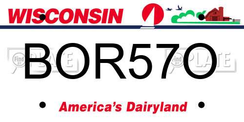 BOR57O Wisconsin License Plate