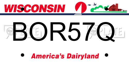 BOR57Q Wisconsin License Plate