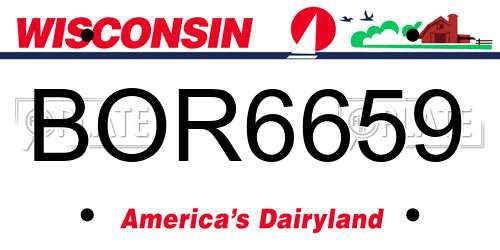 BOR6659 Wisconsin License Plate