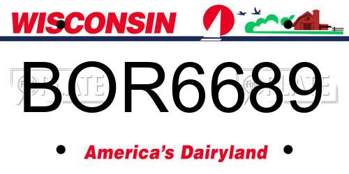 BOR6689 Wisconsin License Plate