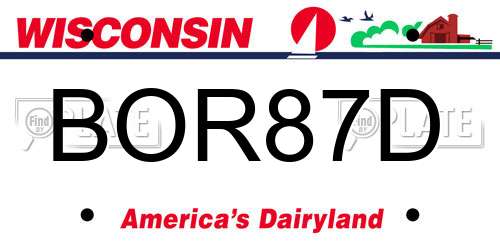 BOR87D Wisconsin License Plate
