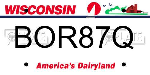 BOR87Q Wisconsin License Plate