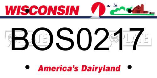 BOS0217 Wisconsin License Plate