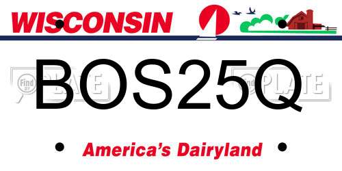 BOS25Q Wisconsin License Plate