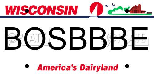 BOSBBBE Wisconsin License Plate
