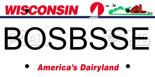 BOSBSSE Wisconsin License Plate