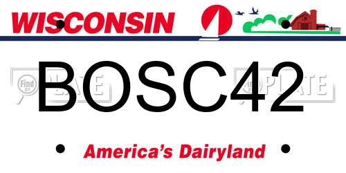 BOSC42 Wisconsin License Plate