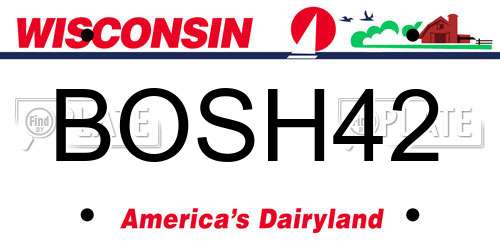 BOSH42 Wisconsin License Plate