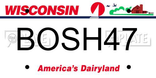 BOSH47 Wisconsin License Plate