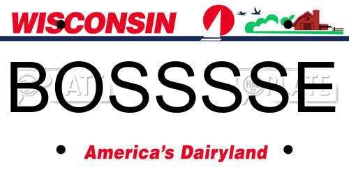 BOSSSSE Wisconsin License Plate