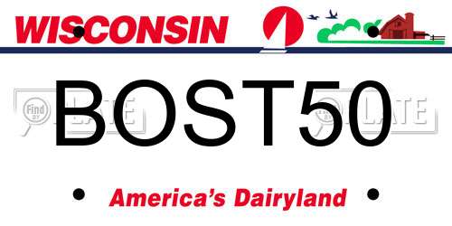 BOST50 Wisconsin License Plate