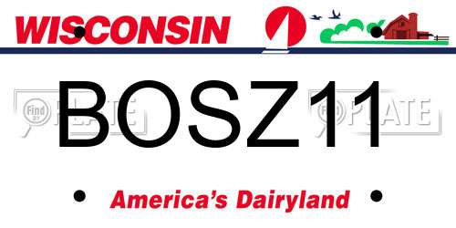 BOSZ11 Wisconsin License Plate
