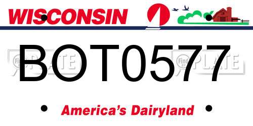BOT0577 Wisconsin License Plate