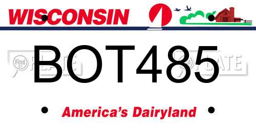 BOT485 Wisconsin License Plate