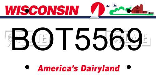 BOT5569 Wisconsin License Plate