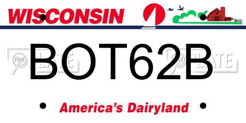 BOT62B Wisconsin License Plate
