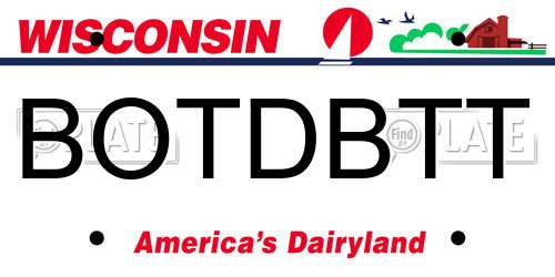 BOTDBTT Wisconsin License Plate
