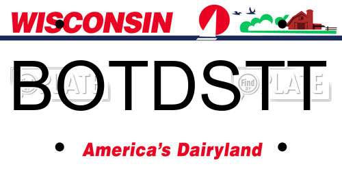 BOTDSTT Wisconsin License Plate