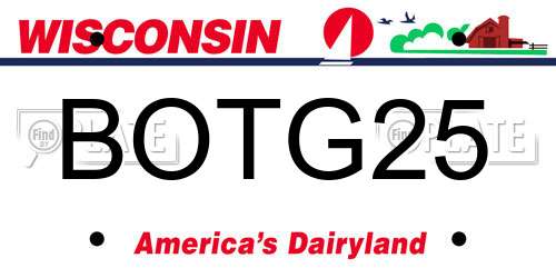 BOTG25 Wisconsin License Plate