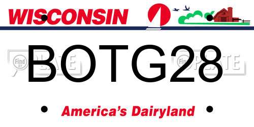 BOTG28 Wisconsin License Plate