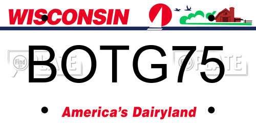 BOTG75 Wisconsin License Plate