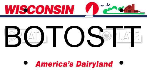 BOTOSTT Wisconsin License Plate
