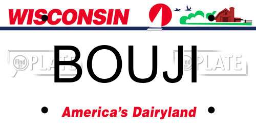 BOUJI Wisconsin License Plate