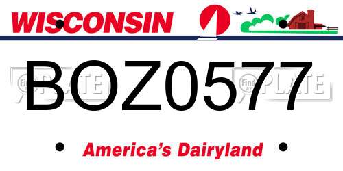 BOZ0577 Wisconsin License Plate