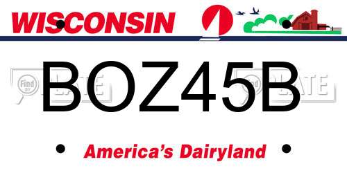 BOZ45B Wisconsin License Plate