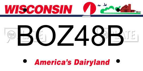 BOZ48B Wisconsin License Plate