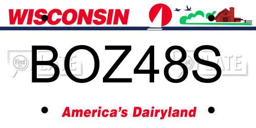 BOZ48S Wisconsin License Plate