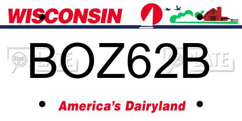 BOZ62B Wisconsin License Plate