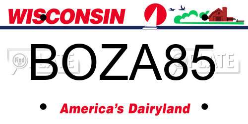 BOZA85 Wisconsin License Plate