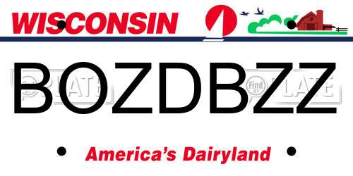 BOZDBZZ Wisconsin License Plate
